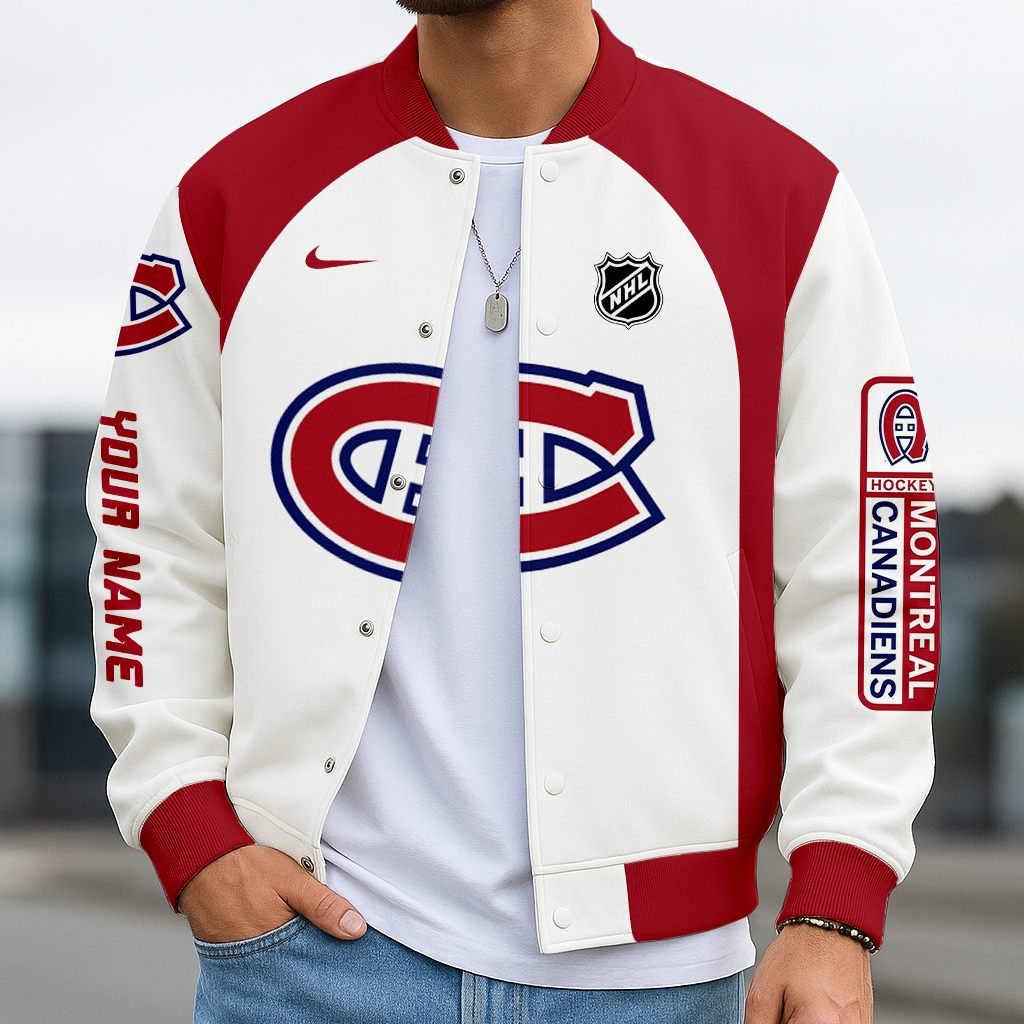 LIMITED EDITION - NEW CUSTOMIZED NHL11 MCD MONTREAL CANADIENS SATIN VARSITY JACKET & BASEBALL JACKET