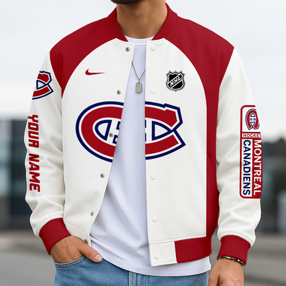 LIMITED EDITION - NEW CUSTOMIZED NHL11 MCD MONTREAL CANADIENS SATIN VARSITY JACKET & BASEBALL JACKET