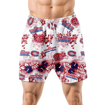 LIMITED EDITION - NEW CUSTOMIZED NHL11 MCD MONTREAL CANADIENS UNISEX HAWAIIAN SHIRT & SHORTS SET