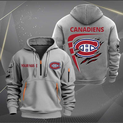 LIMITED EDITION - NEW CUSTOMIZED NHL11 MCD MONTREAL CANADIENS QUARTER ZIP HOODIE