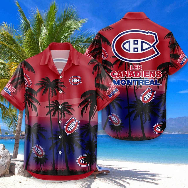 LIMITED EDITION - NEW CUSTOMIZED NHL11 MCD MONTREAL CANADIENS UNISEX HAWAIIAN SHIRT & SHORTS SET