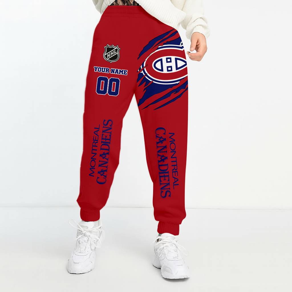 LIMITED EDITION - NEW CUSTOMIZED NHL11 MCD MONTREAL CANADIENS UNISEX LONG PANTS