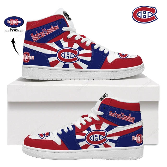 LIMITED EDITION - NEW CUSTOMIZED NHL11 MT CANADIENS AIR JORDAN SNEAKERS
