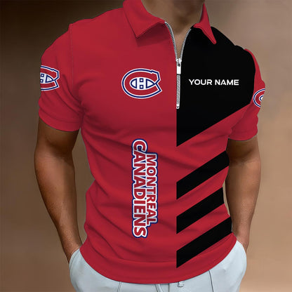 LIMITED EDITION - NEW CUSTOMIZED NHL11 MCD MONTREAL CANADIENS ZIP POLO SHIRT