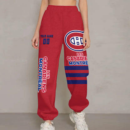 LIMITED EDITION - NEW CUSTOMIZED NHL11 MCD MONTREAL CANADIENS UNISEX LONG PANTS