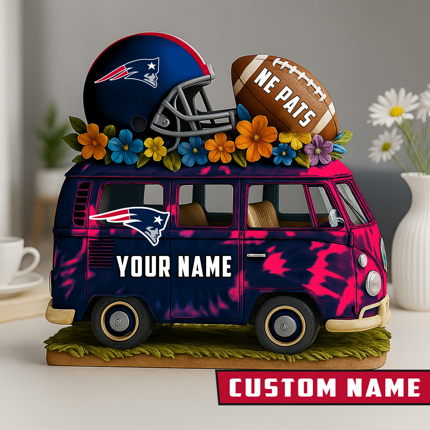 LIMITED EDITION - NEW CUSTOMIZED NFL27 NEP NEW ENGLAND PATRIOTS BUS ACRYLIC BLOCK