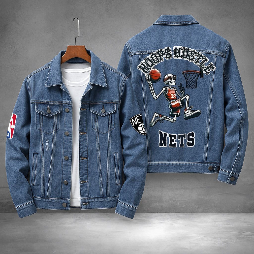 LIMITED EDITION - NEW PREMIUM NBA25 BN BROOKLYN NETS DENIM JACKET