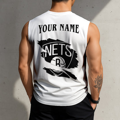 LIMITED EDITION - NEW CUSTOMIZED NBA25 BNE BROOKLYN NETS TANKTOP & GYM SHIRT