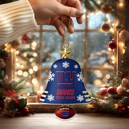 LIMITED EDITION - NEW CUSTOMIZED NFL32 NYG NEW YORK GIANTS ACRYLIC CHRISTMAS BELL ORNAMENT