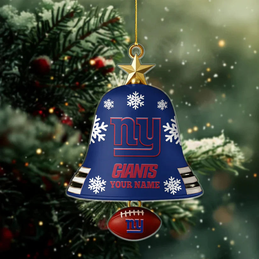 LIMITED EDITION - NEW CUSTOMIZED NFL32 NYG NEW YORK GIANTS ACRYLIC CHRISTMAS BELL ORNAMENT