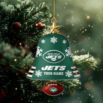 LIMITED EDITION - NEW CUSTOMIZED NFL25 NYJ NEW YORK JETS ACRYLIC CHRISTMAS BELL ORNAMENT