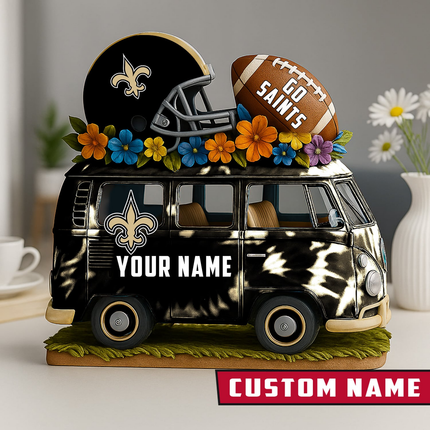 LIMITED EDITION - NEW CUSTOMIZED NFL24 NOS NEW ORLEANS SAINTS BUS ACRYLIC BLOCK