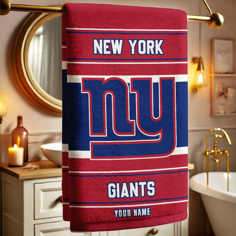 LIMITED EDITION - NEW CUSTOMIZED NFL32 NYG NEW YORK GIANTS BEACH & BATH TOWEL (KIDS & ADULTS)