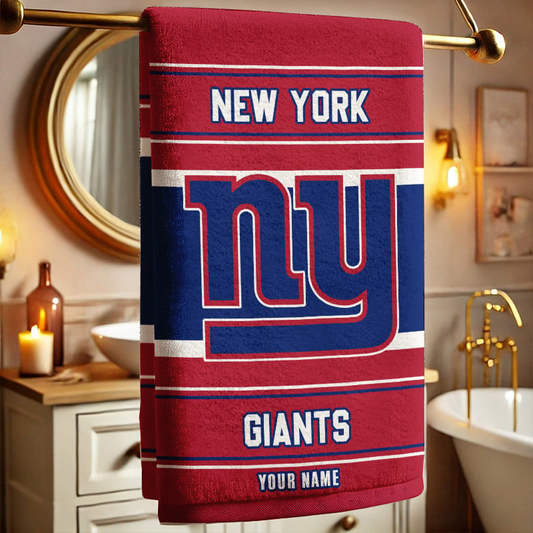 LIMITED EDITION - NEW CUSTOMIZED NFL32 NYG NEW YORK GIANTS BEACH & BATH TOWEL (KIDS & ADULTS)