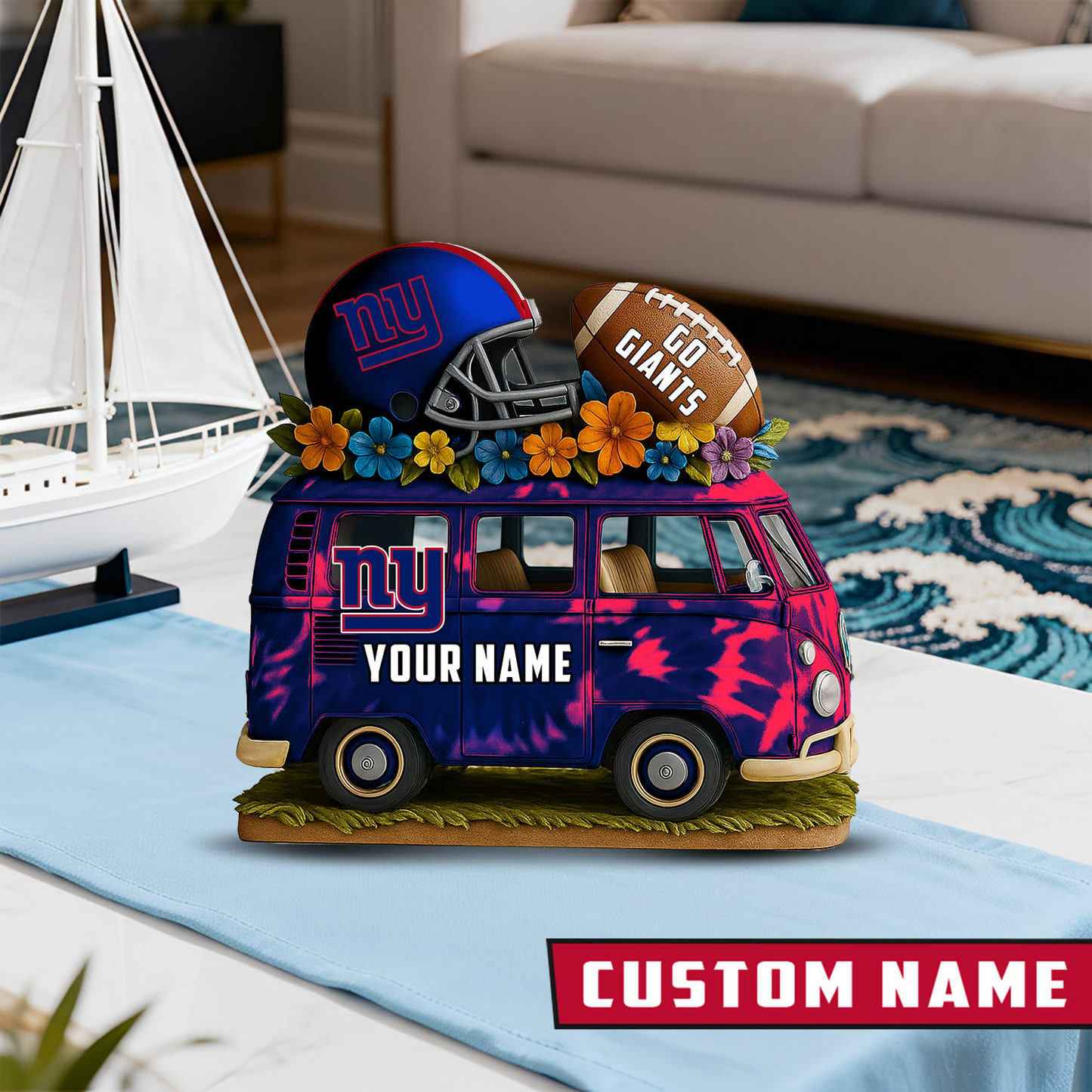 LIMITED EDITION - NEW CUSTOMIZED NFL32 NYG NEW YORK GIANTS BUS ACRYLIC BLOCK