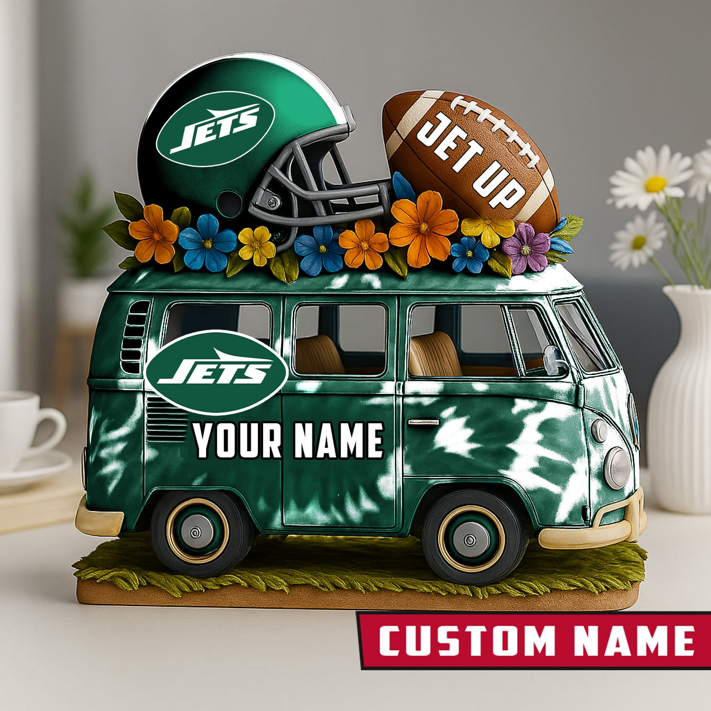 LIMITED EDITION - NEW CUSTOMIZED NFL25 NYJ NEW YORK JETS BUS ACRYLIC BLOCK