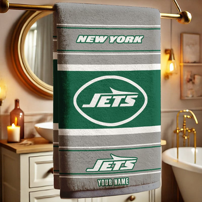LIMITED EDITION - NEW CUSTOMIZED NFL25 NYJ NEW YORK JETS BEACH & BATH TOWEL (KIDS & ADULTS)