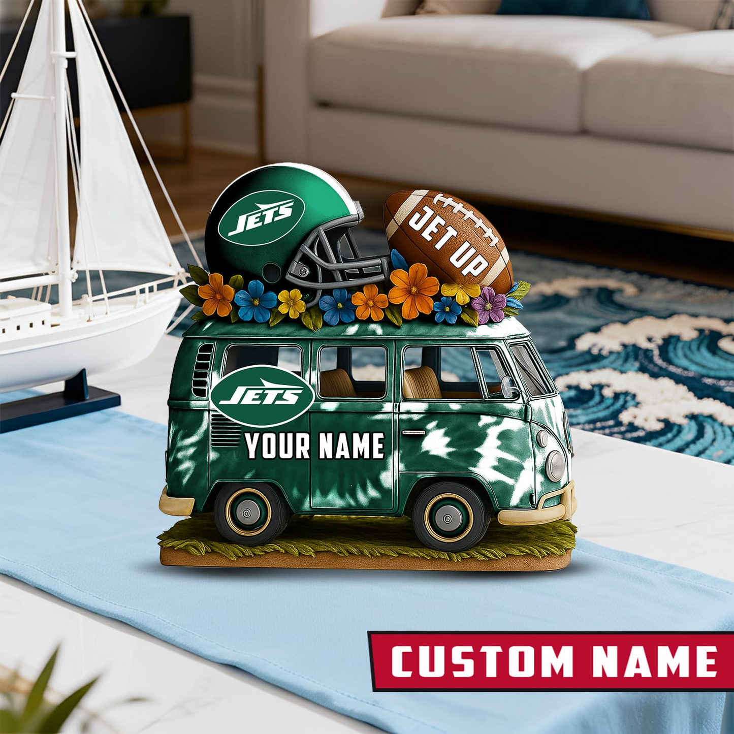 LIMITED EDITION - NEW CUSTOMIZED NFL25 NYJ NEW YORK JETS BUS ACRYLIC BLOCK