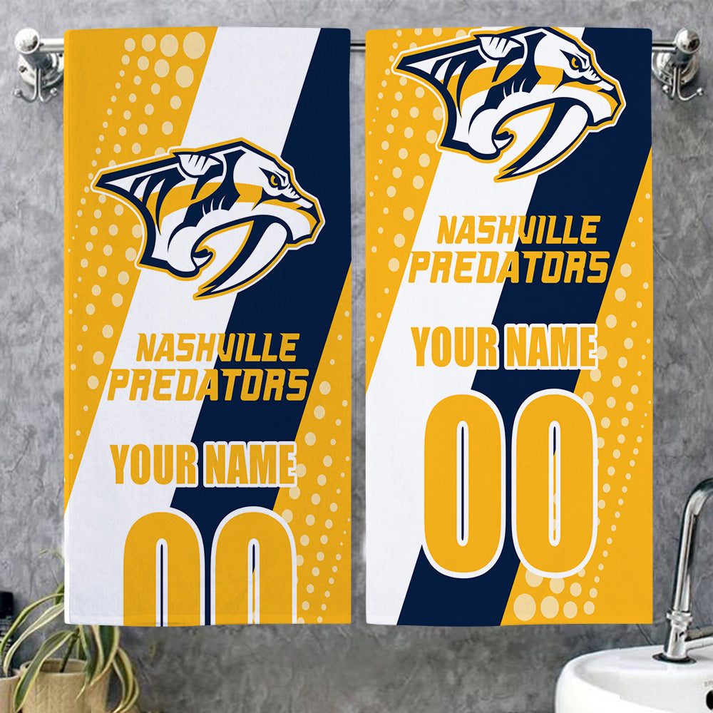 LIMITED EDITION - NEW CUSTOMIZED NHL31 NVP NASHVILLE PREDATORS BEACH & BATH TOWEL