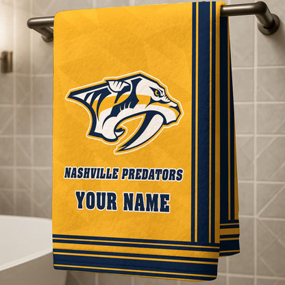 LIMITED EDITION - NEW CUSTOMIZED NHL31 NVP NASHVILLE PREDATORS BEACH & BATH TOWEL