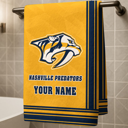 LIMITED EDITION - NEW CUSTOMIZED NHL31 NVP NASHVILLE PREDATORS BEACH & BATH TOWEL