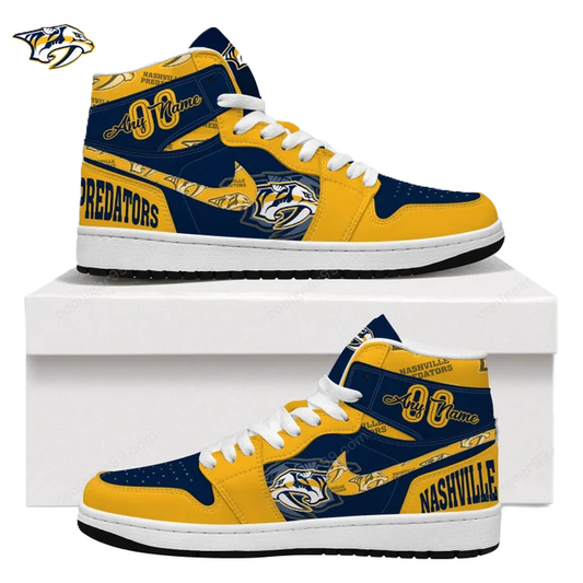 LIMITED EDITION - NEW CUSTOMIZED NHL31 NV PREDATORS AIR JORDAN SNEAKERS