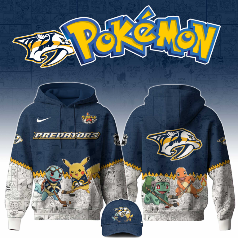 LIMITED EDITION - NEW CUSTOMIZED NHL31 NVP NASHVILLE PREDATORS X POKÉMON T-SHIRT, SWEATSHIRT, HOODIE & ZIP HOODIE