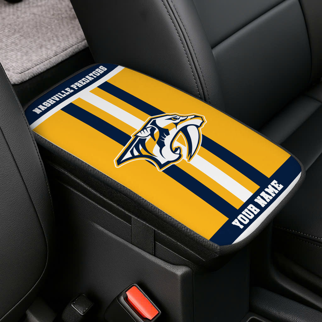 LIMITED EDITION - NEW CUSTOMIZED NHL31 NVP NASHVILLE PREDATORS CAR ARMREST PAD COVER