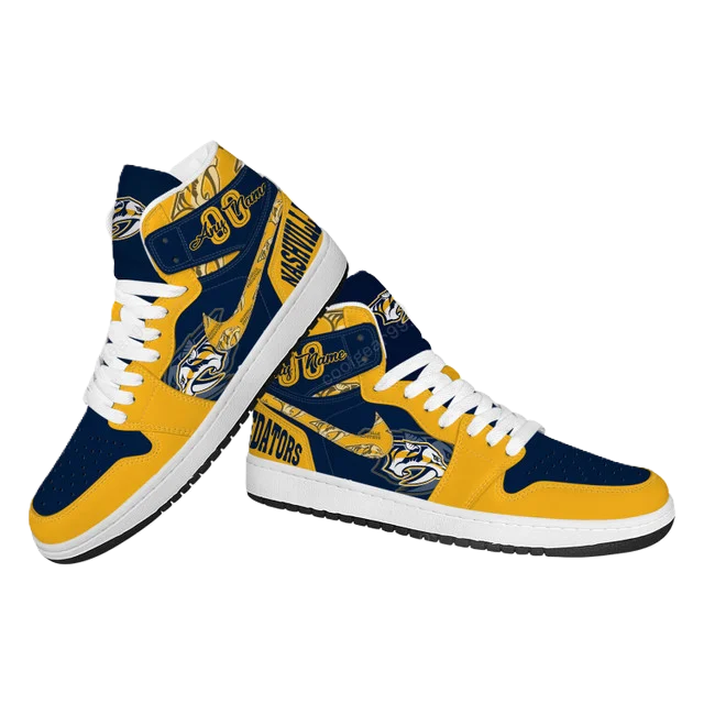LIMITED EDITION - NEW CUSTOMIZED NHL31 NV PREDATORS AIR JORDAN SNEAKERS