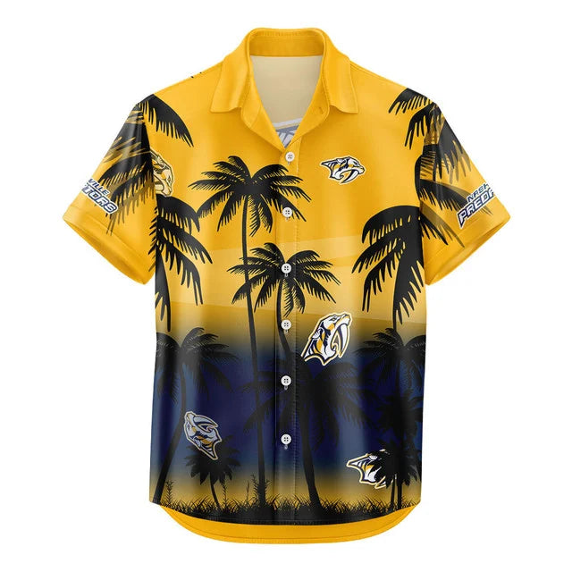 LIMITED EDITION - NEW CUSTOMIZED NHL31 NVP NASHVILLE PREDATORS UNISEX HAWAIIAN SHIRT & SHORTS SET