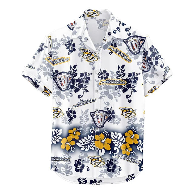 LIMITED EDITION - NEW CUSTOMIZED NHL31 NVP NASHVILLE PREDATORS UNISEX HAWAIIAN SHIRT & SHORTS SET