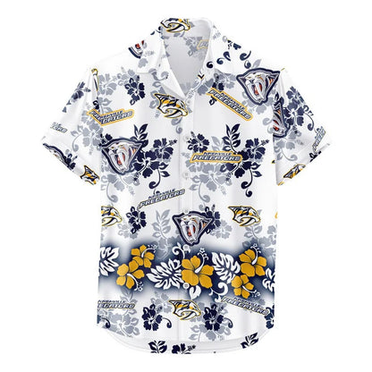 LIMITED EDITION - NEW CUSTOMIZED NHL31 NVP NASHVILLE PREDATORS UNISEX HAWAIIAN SHIRT & SHORTS SET