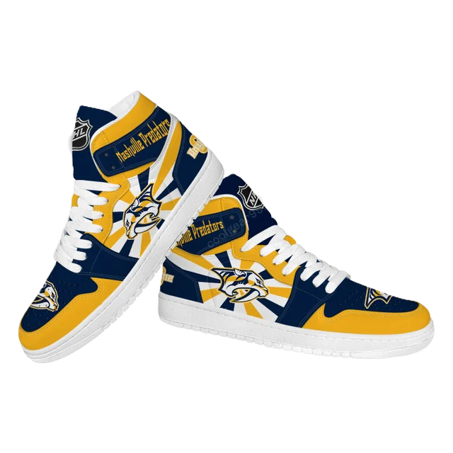 LIMITED EDITION - NEW CUSTOMIZED NHL31 NV PREDATORS AIR JORDAN SNEAKERS