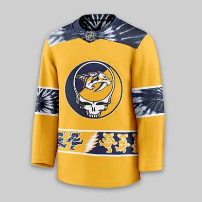 [SUPER SALE] NEW CUSTOMIZED NHL31 NVP NASHVILLE PREDATORS UNISEX HOCKEY JERSEY