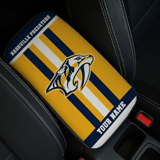 LIMITED EDITION - NEW CUSTOMIZED NHL31 NVP NASHVILLE PREDATORS CAR ARMREST PAD COVER