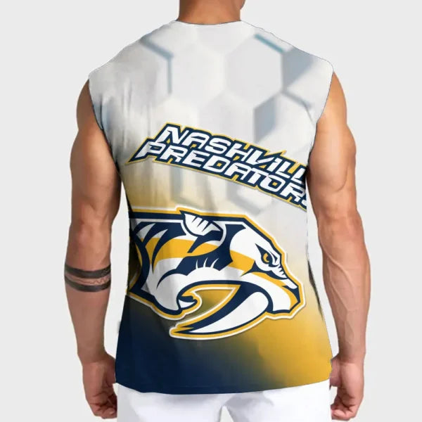 LIMITED EDITION - NEW CUSTOMIZED NHL31 NVP NASHVILLE PREDATORS TANK TOP & GYM SHIRT