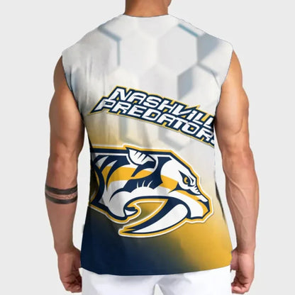 LIMITED EDITION - NEW CUSTOMIZED NHL31 NVP NASHVILLE PREDATORS TANK TOP & GYM SHIRT