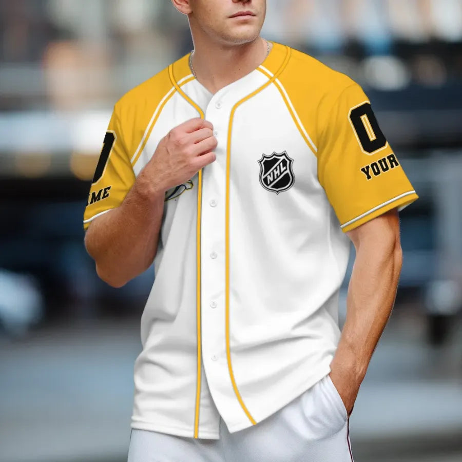 LIMITED EDITION - NEW CUSTOMIZED NHL31 NVP NASHVILLE PREDATORS BASEBALL JERSEY