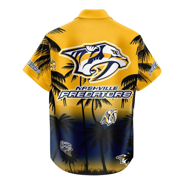 LIMITED EDITION - NEW CUSTOMIZED NHL31 NVP NASHVILLE PREDATORS UNISEX HAWAIIAN SHIRT & SHORTS SET