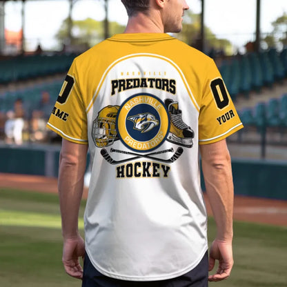 LIMITED EDITION - NEW CUSTOMIZED NHL31 NVP NASHVILLE PREDATORS BASEBALL JERSEY