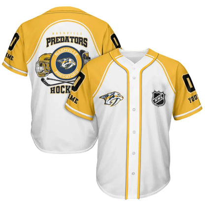 LIMITED EDITION - NEW CUSTOMIZED NHL31 NVP NASHVILLE PREDATORS BASEBALL JERSEY