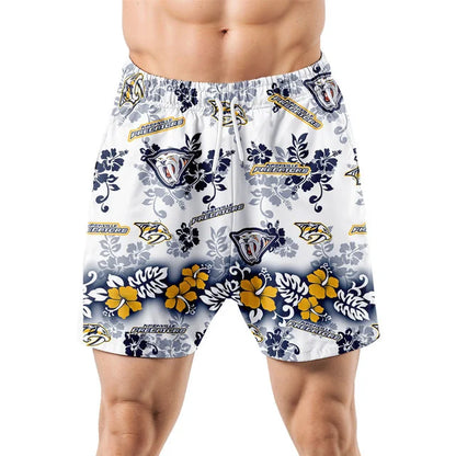 LIMITED EDITION - NEW CUSTOMIZED NHL31 NVP NASHVILLE PREDATORS UNISEX HAWAIIAN SHIRT & SHORTS SET