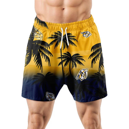 LIMITED EDITION - NEW CUSTOMIZED NHL31 NVP NASHVILLE PREDATORS UNISEX HAWAIIAN SHIRT & SHORTS SET