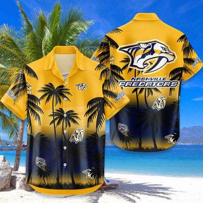 LIMITED EDITION - NEW CUSTOMIZED NHL31 NVP NASHVILLE PREDATORS UNISEX HAWAIIAN SHIRT & SHORTS SET