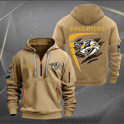 LIMITED EDITION - NEW CUSTOMIZED NHL31 NVP NASHVILLE PREDATORS QUARTER ZIP HOODIE