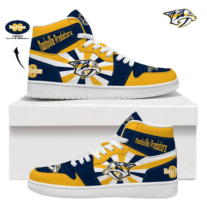 LIMITED EDITION - NEW CUSTOMIZED NHL31 NV PREDATORS AIR JORDAN SNEAKERS