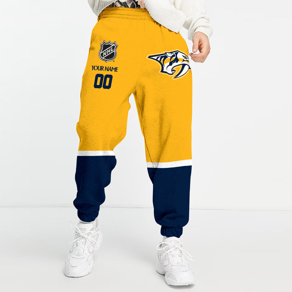 LIMITED EDITION - NEW CUSTOMIZED NHL31 NVP NASHVILLE PREDATORS COMBO HOODIE & LONGPANTS
