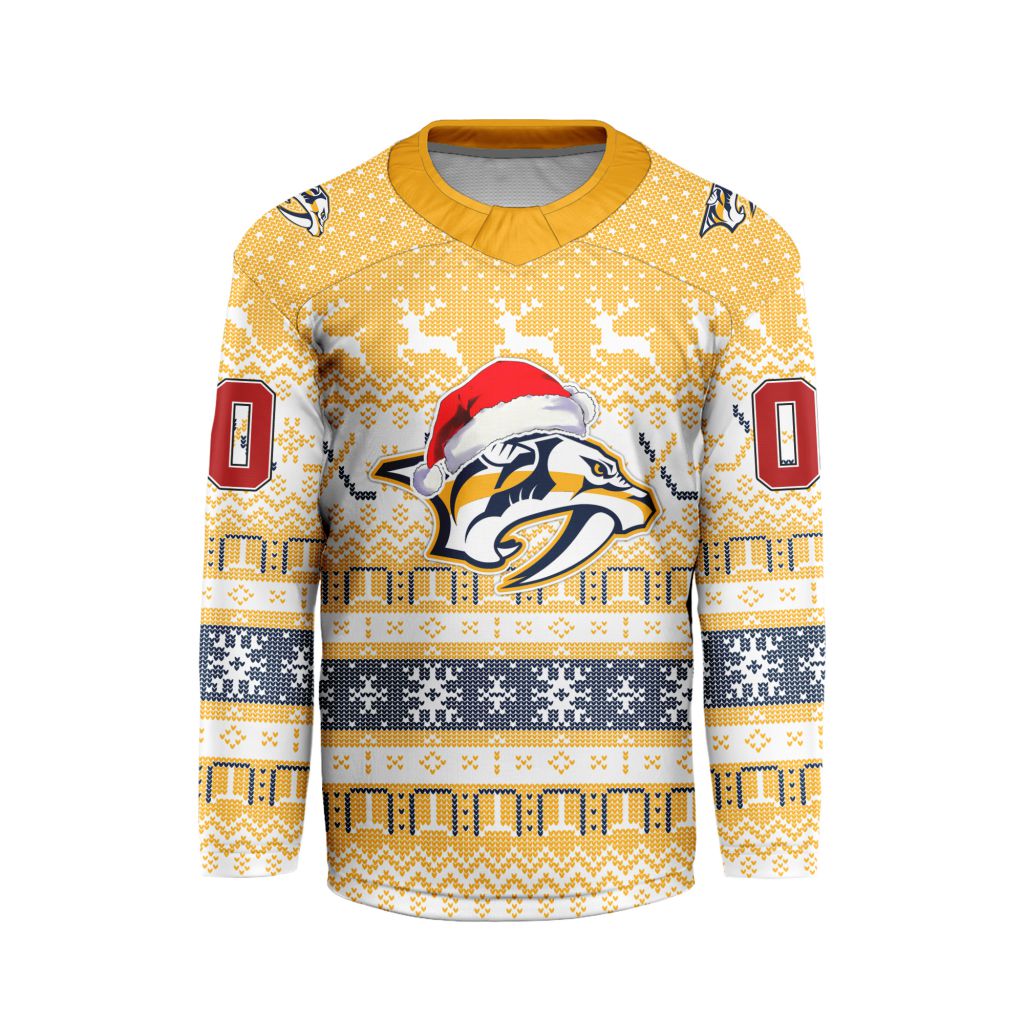 LIMITED EDITION - NEW CUSTOMIZED NHL31 NVP NASHVILLE PREDATORS LONG SLEEVED T-SHIRT