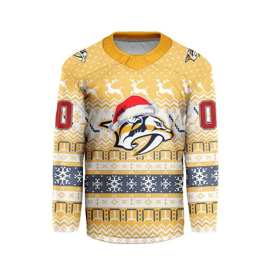 LIMITED EDITION - NEW CUSTOMIZED NHL31 NVP NASHVILLE PREDATORS LONG SLEEVED T-SHIRT