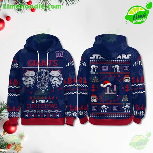 LIMITED EDITION - NEW CUSTOMIZED NFL32 NYG NEW YORK GIANTS MERRY CHRISTMAS HOODIE, ZIP HOODIE, SWEATSHIRT